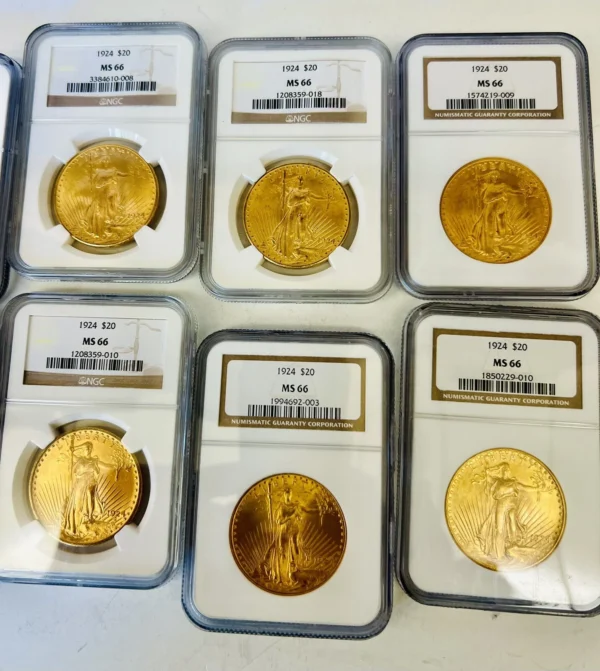 RARE SET OF  10 MS 66 US $20.00 GOLD COINS GRADED BY:PCGS & NGC - Image 5