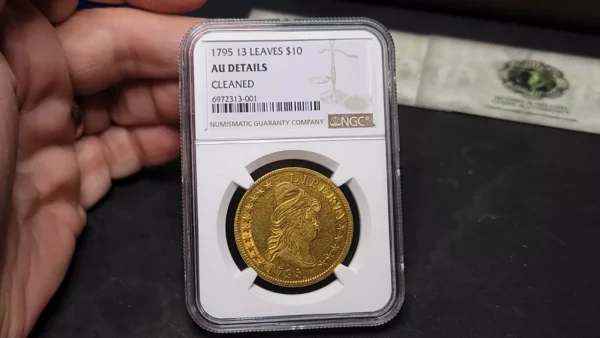 1795 13 Leaves Draped Bust Gold Eagle $10 NGC AU Detail Cleaned - Image 2