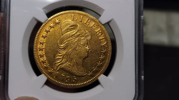 1795 13 Leaves Draped Bust Gold Eagle $10 NGC AU Detail Cleaned - Image 4