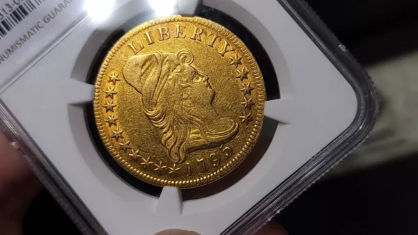 1795 13 Leaves Draped Bust Gold Eagle $10 NGC AU Detail Cleaned - Image 6