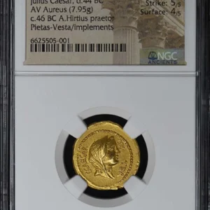 Julius Caesar d.44 BC ROMAN IMPERATORIAL Aureus NGC Ch AU*
