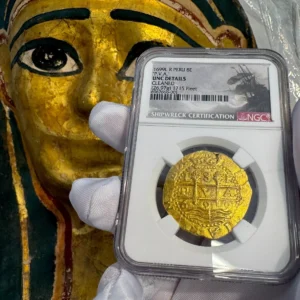 PERU 1699 8 ESCUDOS NGC UNC 1715 FLEET GOLD DOUBLOON PIRATE TREASURE COIN