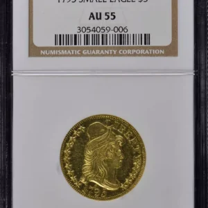 1795 SMALL EAGLE Draped Bust $5 NGC AU55