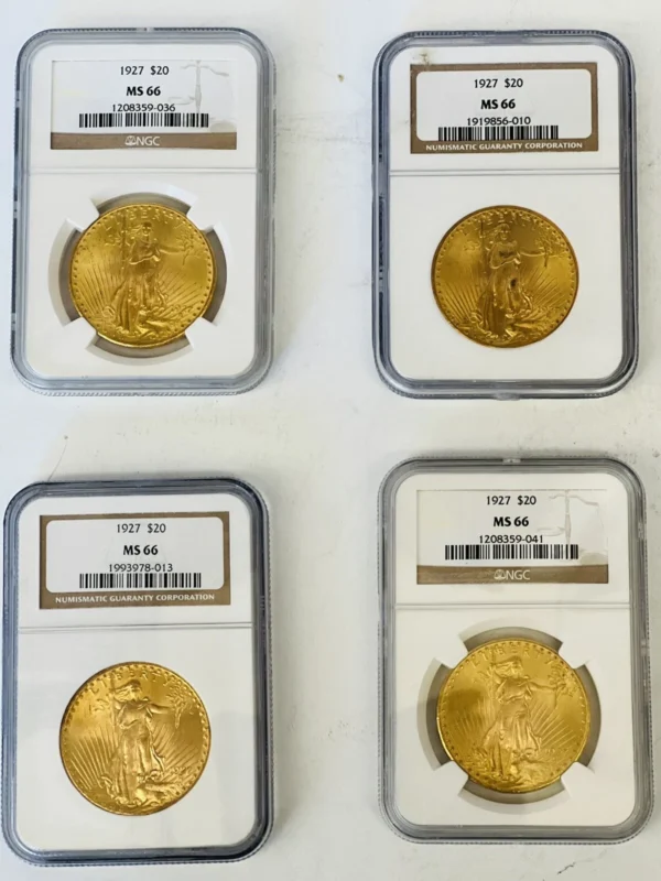 RARE SET OF 6 X MS 66 CIRCA 1927 US $20.00 GOLD COINS CIRCA 1927 BY :NGC - Image 2