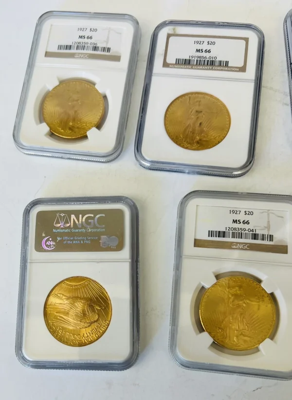 RARE SET OF 6 X MS 66 CIRCA 1927 US $20.00 GOLD COINS CIRCA 1927 BY :NGC - Image 5