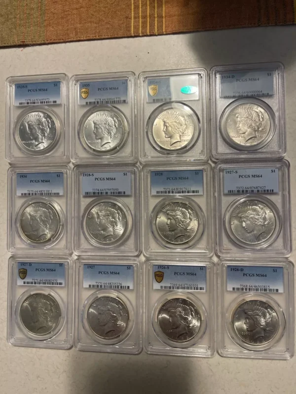 High Grade Complete PCGS Graded 31 Coin Peace Silver Dollar Set - Image 2