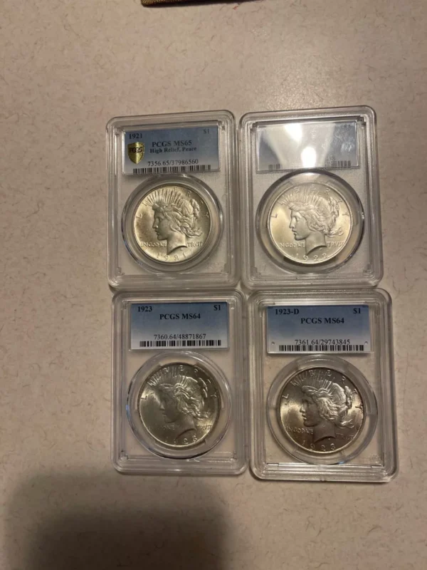 High Grade Complete PCGS Graded 31 Coin Peace Silver Dollar Set - Image 3