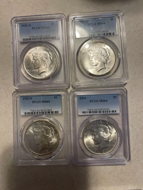 High Grade Complete PCGS Graded 31 Coin Peace Silver Dollar Set - Image 4