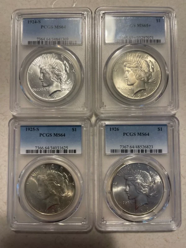 High Grade Complete PCGS Graded 31 Coin Peace Silver Dollar Set - Image 5