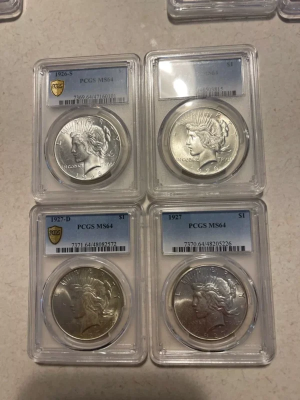 High Grade Complete PCGS Graded 31 Coin Peace Silver Dollar Set - Image 6