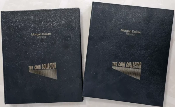 Near complete 96pc morgan dollar set Missing only 93s & 95 p & 2 new coin albums - Image 2