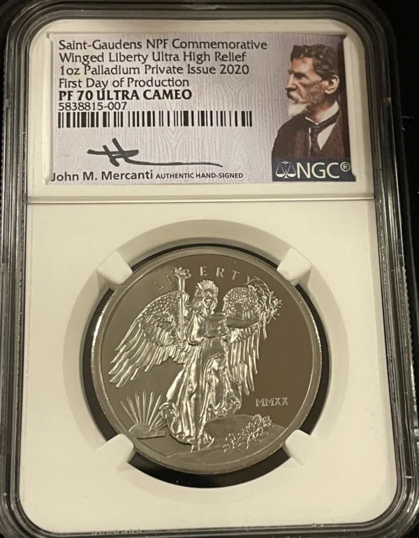 Rare 2020 Saint, Matching Palladium & Silver Set Ultra High Relief Set PF70 - Image 4