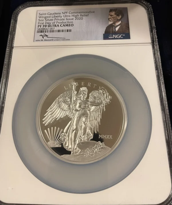 Rare 2020 Saint, Matching Palladium & Silver Set Ultra High Relief Set PF70 - Image 7