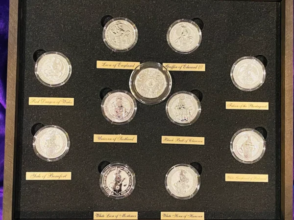 Queen’s Beasts 1 Oz Platinum 11 Coin set complete collection with Custom Box