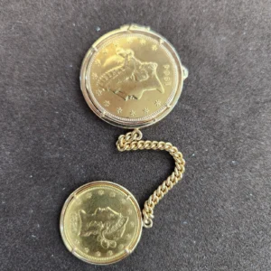 PIAGET 18K/22K GOLD VINTAGE  COIN MANUAL WIND  WATCH Set