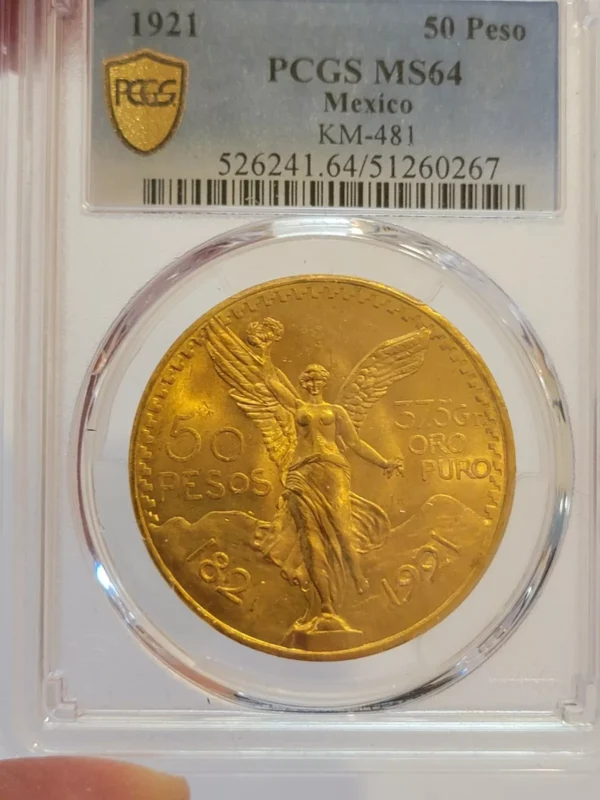 ???? 1921 Mexico Gold 50 Pesos - 1.2056 oz. PCGS MS64 - AMAZING EYE APPEAL !! - Image 2