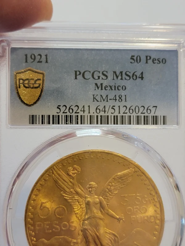 ???? 1921 Mexico Gold 50 Pesos - 1.2056 oz. PCGS MS64 - AMAZING EYE APPEAL !! - Image 3