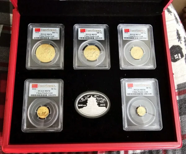 Prestige China 2012 Gold 5 Coins  Panda Set PCGS MS70 First Strike UNCIRCULATED - Image 2