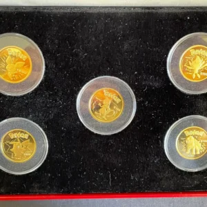 Pokemon Coins - 999 Gold Proof Niue - Complete Set 5 $100 - 2001 Pobjoy Mint