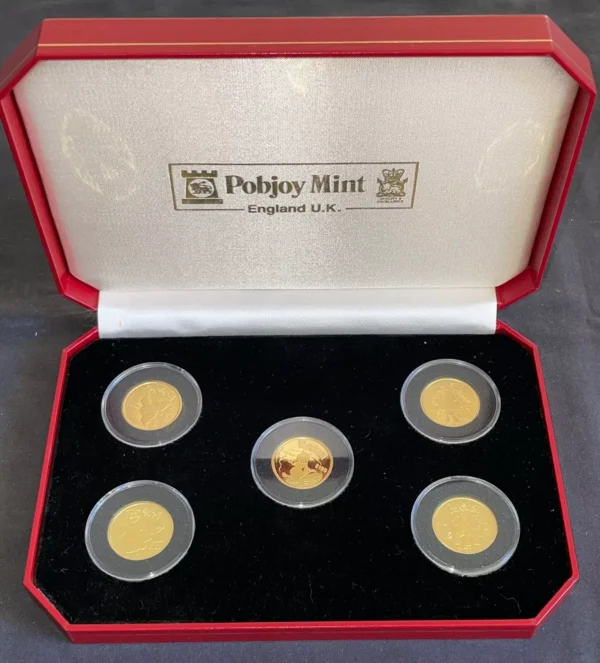Pokemon Coins - 999 Gold Proof Niue - Complete Set 5 $100 - 2001 Pobjoy Mint - Image 2