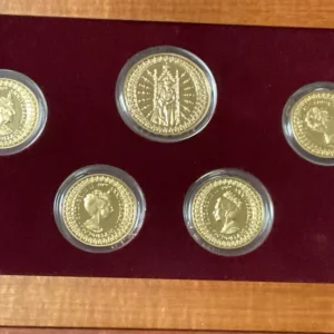 THE ROYAL LADIES, Masterpieces 1992, 4 Gold Coins +  Medallion, Royal Mint Set
