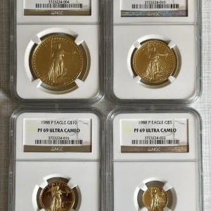 USA 1988 Eagle 4pc Gold NGC PF69-70 ULTRA CAMEO Set SKU#6390