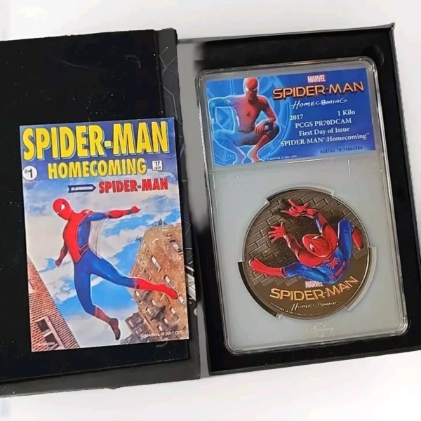 Spider-Man Homecoming Gold Coin Silver Kilo 3 Coin SET Stan Lee Signed RARE READ - Image 3