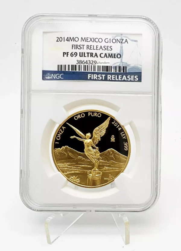 Mexico 2014 Mexican Gold Libertad 5 Gold Coins Proof Set 1.9 oz NGC PF69 - Image 2