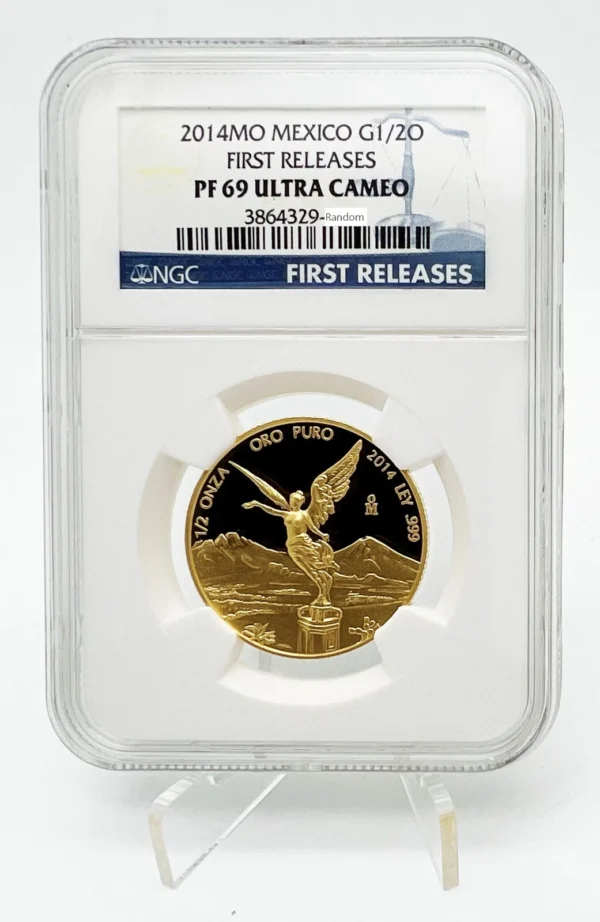 Mexico 2014 Mexican Gold Libertad 5 Gold Coins Proof Set 1.9 oz NGC PF69 - Image 4