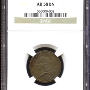 1793 Liberty Cap Half Cent Penny NGC AU58 BN Certified - MM241