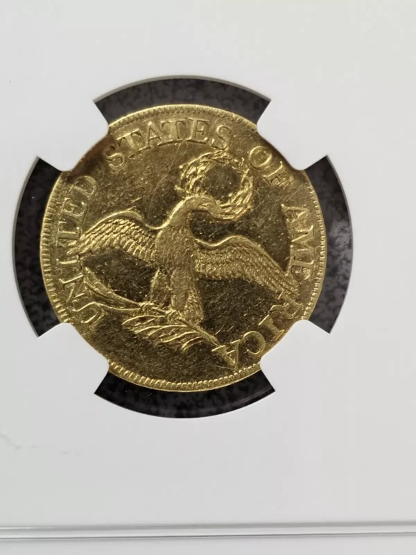 1795 $5 Gold Draped Bust Small Eagle AU53 NGC. FIRST YEAR OF ISSUE HALF EAGLE!!! - Image 3