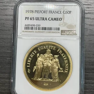 France 1978 PieFort KM-P620 50 Francs Gold Coin NGC PF 65 ULTRA CAMEO SKU#7099