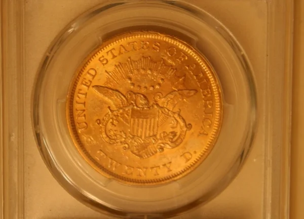 1851 $20 GOLD DOUBLE EAGLE PCGS SECURE MS-61 EXTREMELY NICE EYE APPEAL FOR MS-61 - Image 4
