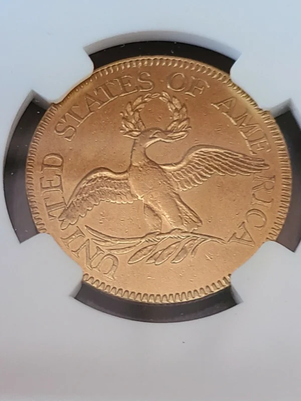 1796/5 DRAPED BUST 5.00 GOLD HALF EAGLE, NGC  AU DETAILS, VERY RARE OVERDATE! - Image 5
