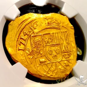 MEXICO 8 ESCUDOS 1714 1715 FLEET NGC 58 SHIPWRECK GOLD TREASURE PIRATE COIN