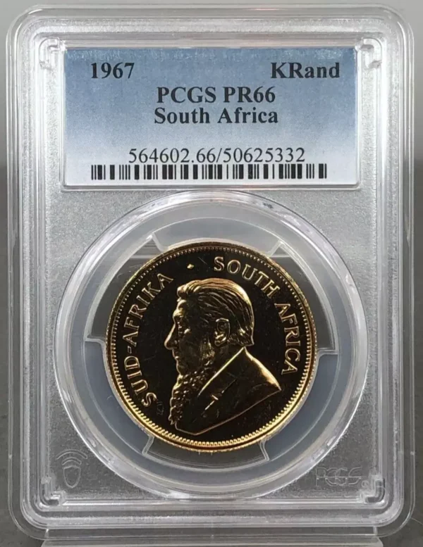 PROOF ~ 1967 South Africa 1oz Gold Proof Krugerrand PCGS PR66 ~ LOW MINTAGE