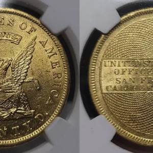 1853 Assay Office Twenty Dollar $20 "900" Thous. NGC MS63+