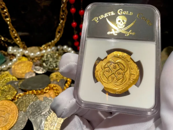 MEXICO 1714 8 ESCUDOS NGC UNC 1715 FLEET PIRATE GOLD SHIPWRECK COINS TREASURE - Image 6