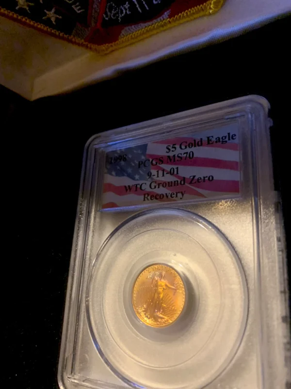 ⭐️1998 $5 American Gold Eagle PCGS MS-70 WTC Recovery 9-11-2001   WORLD’S FINEST - Image 2
