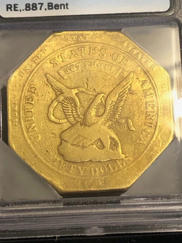 1851 $50 Humbert 887 Thous California Gold ICG VF 30 DETAILS--REAL 49ER  HISTORY - Image 5
