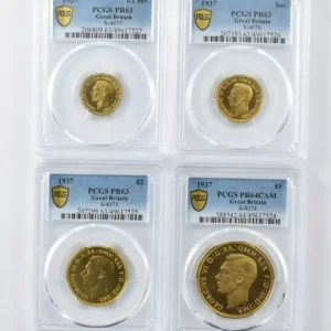 GOLD Set 1937 Great Britain 1/2 Sovereign/2/5 Pound PR63/64 CAM PCGS *7726