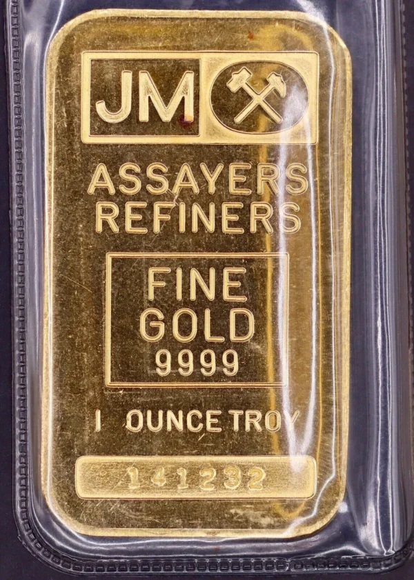 Vintage Johnson Matthey 1 oz Gold .9999 Fine Bar Sealed - Sequential Serial Pair - Image 2