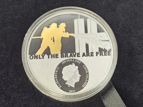 ???? 2021 $500 Cook Islands 5 oz .9999 Gold High Relief Proof FIREFIGHTER 29 MINTD - Image 3