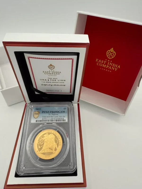 Una and the Lion 1oz Gold Coin 2021 PCGS PR69 - 24K .9999 St. Helena 200 Mintage - Image 6