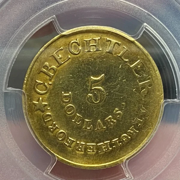 (1834-37) $5 CAROLINA GOLD C. BECHTLER RARE PCGS GENUINE AU DETAIL - Image 2