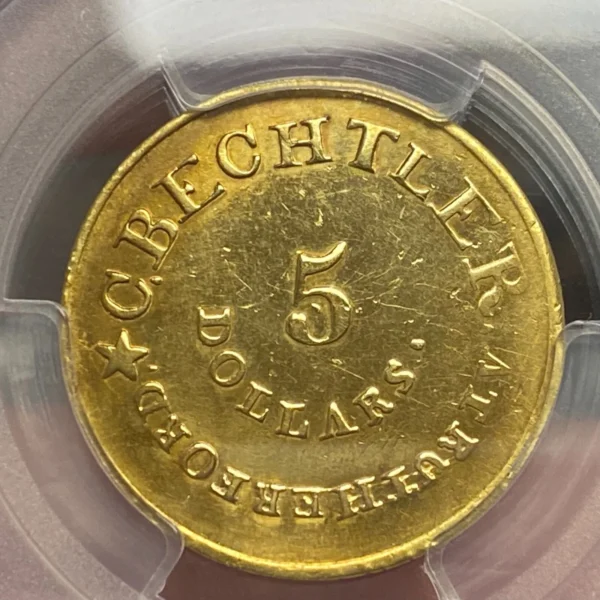 (1834-37) $5 CAROLINA GOLD C. BECHTLER RARE PCGS GENUINE AU DETAIL - Image 3