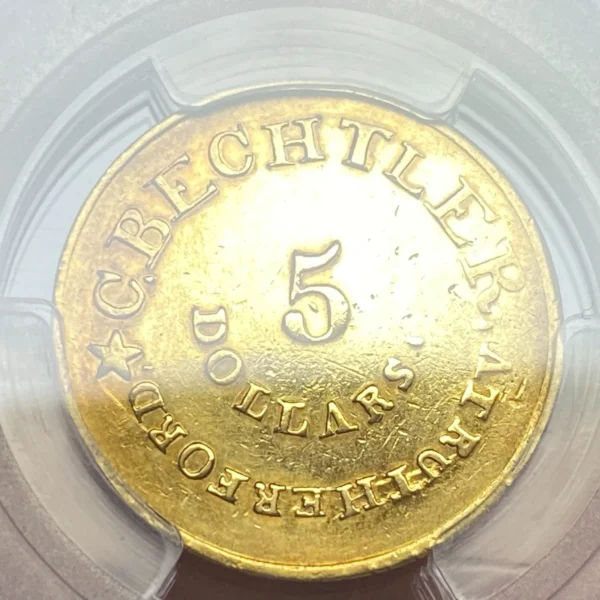 (1834-37) $5 CAROLINA GOLD C. BECHTLER RARE PCGS GENUINE AU DETAIL - Image 4