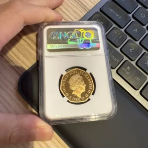 Gold Proof 50P Platinum Jubilee coin with Jody Clark Observe, low mintage of 70