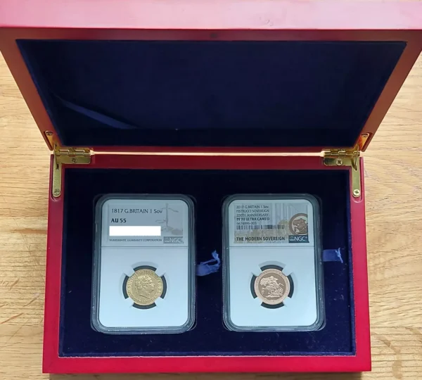 1817 Gold Sovereign Graded AU 55 And 2017 Gold Proof Sovereign Graded PF 70 - Image 2