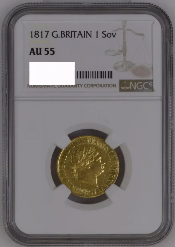1817 Gold Sovereign Graded AU 55 And 2017 Gold Proof Sovereign Graded PF 70 - Image 4